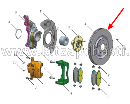 Диск тормозной передний Geely Okavango 4048104200